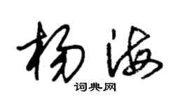 朱錫榮楊海草書個性簽名怎么寫