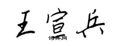 王正良王宣兵行書個性簽名怎么寫