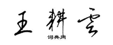 梁錦英王耕雲草書個性簽名怎么寫