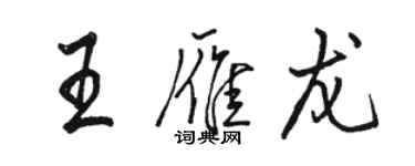 駱恆光王雁龍行書個性簽名怎么寫