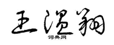 曾慶福王溫翔草書個性簽名怎么寫