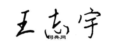 王正良王志宇行書個性簽名怎么寫