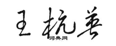 駱恆光王杭英草書個性簽名怎么寫