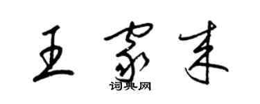 梁錦英王家來草書個性簽名怎么寫