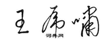 駱恆光王虎嘯草書個性簽名怎么寫