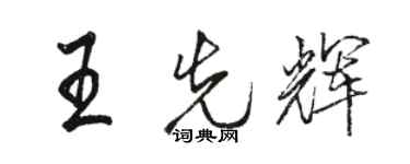 駱恆光王先輝行書個性簽名怎么寫