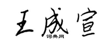 王正良王成宣行書個性簽名怎么寫