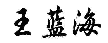 胡問遂王藍海行書個性簽名怎么寫