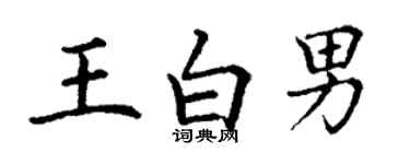 丁謙王白男楷書個性簽名怎么寫