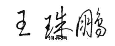 駱恆光王珠鵬草書個性簽名怎么寫