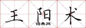 田英章王陽術楷書怎么寫
