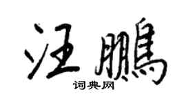 王正良汪鵬行書個性簽名怎么寫
