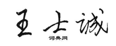 駱恆光王士誠行書個性簽名怎么寫