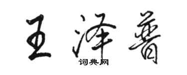 駱恆光王澤普行書個性簽名怎么寫