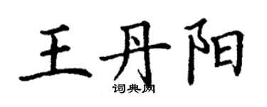 丁謙王丹陽楷書個性簽名怎么寫