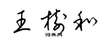 梁錦英王樹和草書個性簽名怎么寫