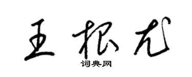 梁錦英王根尤草書個性簽名怎么寫