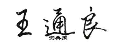 駱恆光王通良行書個性簽名怎么寫