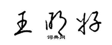 梁錦英王明好草書個性簽名怎么寫