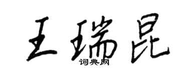 王正良王瑞昆行書個性簽名怎么寫