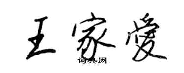 王正良王家愛行書個性簽名怎么寫