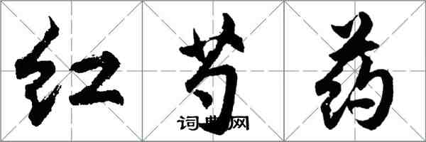 胡問遂紅芍藥行書怎么寫