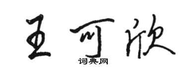 駱恆光王可欣行書個性簽名怎么寫