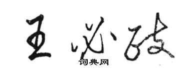 駱恆光王必政行書個性簽名怎么寫