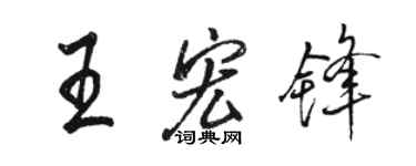 駱恆光王宏鋒行書個性簽名怎么寫
