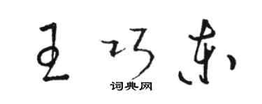 駱恆光王巧東草書個性簽名怎么寫