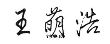 駱恆光王萌浩行書個性簽名怎么寫