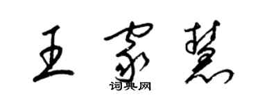 梁錦英王家慧草書個性簽名怎么寫