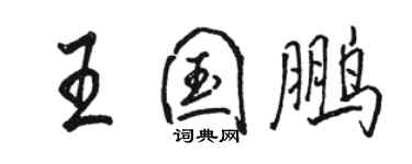 駱恆光王國鵬行書個性簽名怎么寫