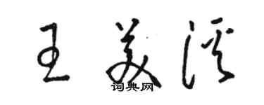 駱恆光王美溪草書個性簽名怎么寫