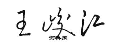 駱恆光王峻江草書個性簽名怎么寫