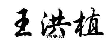 胡問遂王洪植行書個性簽名怎么寫