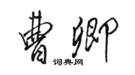 駱恆光曹卿行書個性簽名怎么寫