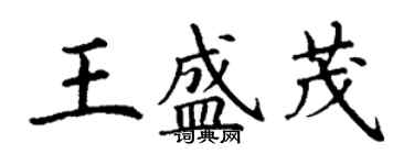 丁謙王盛茂楷書個性簽名怎么寫