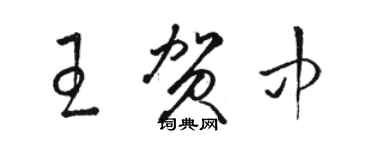 駱恆光王賀中草書個性簽名怎么寫