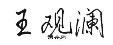 駱恆光王觀瀾行書個性簽名怎么寫