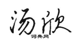 駱恆光湯欣行書個性簽名怎么寫