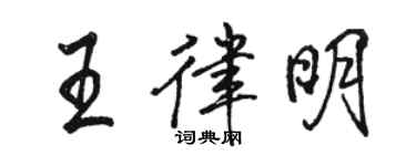 駱恆光王律明行書個性簽名怎么寫