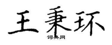 丁謙王秉環楷書個性簽名怎么寫