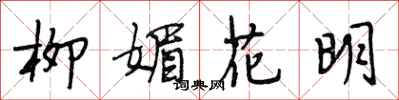段相林柳媚花明行書怎么寫