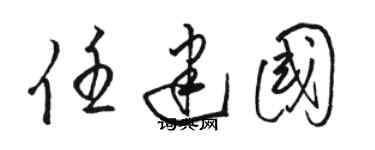 駱恆光任建國草書個性簽名怎么寫