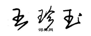 朱錫榮王珍玉草書個性簽名怎么寫