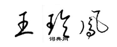 梁錦英王玲鳳草書個性簽名怎么寫