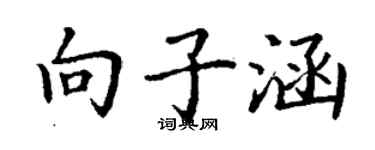 丁謙向子涵楷書個性簽名怎么寫