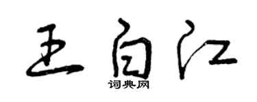 曾慶福王白江草書個性簽名怎么寫
