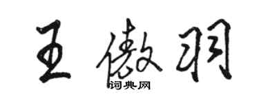 駱恆光王傲羽行書個性簽名怎么寫